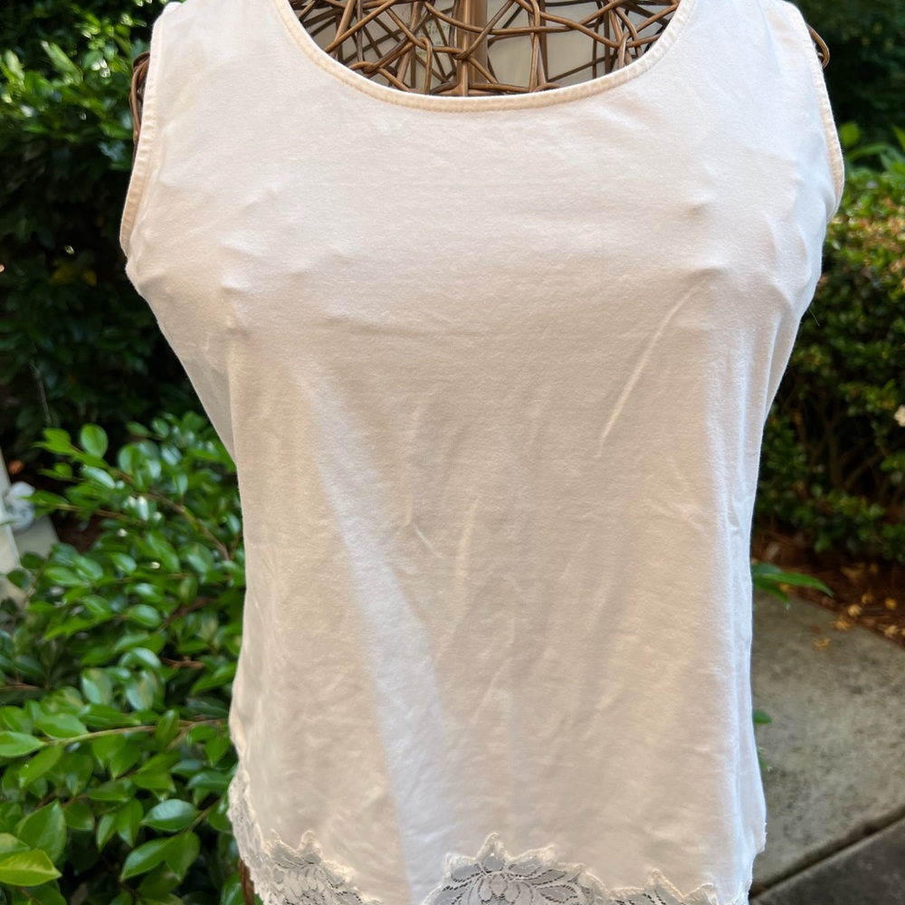 Coldwater Creek White Sleeveless Tank Top